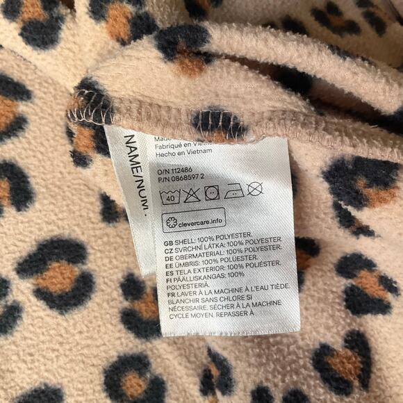 H&M Girl’s Long Sleeve Zip Fleece Jacket size 3/4T US, Leopard Brown - Picture 4 of 7